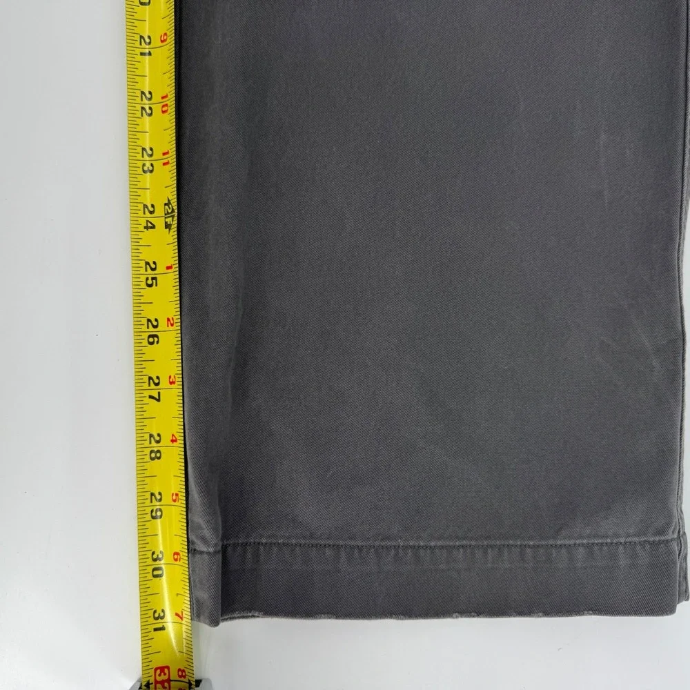 Banana Republic Relaxed Fit Men Preppy Grandpa Core Gray Chinos Pants Size 35x32